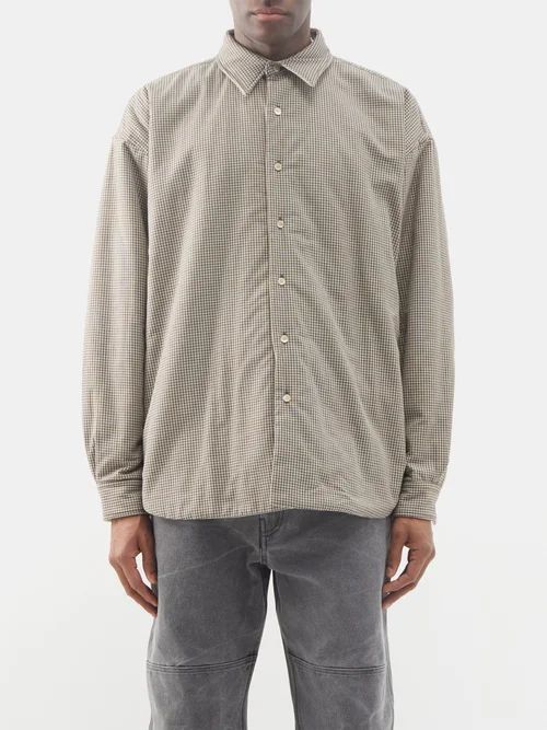 Oddy Check Padded-cotton Overshirt - Mens - Beige Multi
