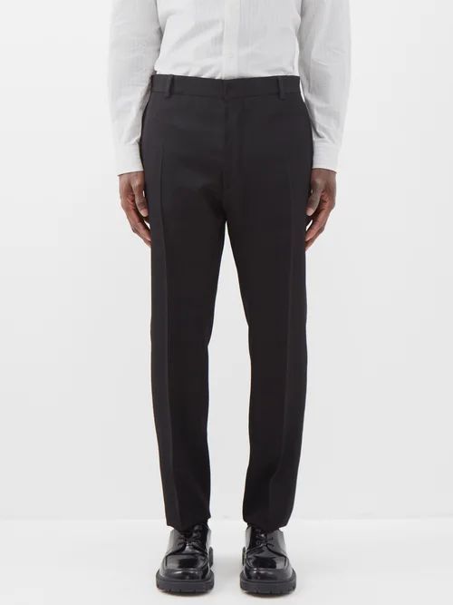Wool-blend Tailored Trousers - Mens - Black