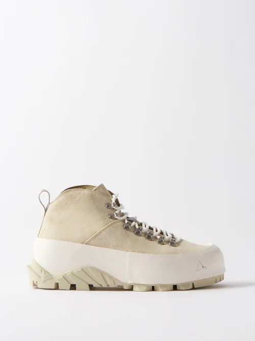 Cvo Leather And Rubber Hiking Boots - Mens - Cream