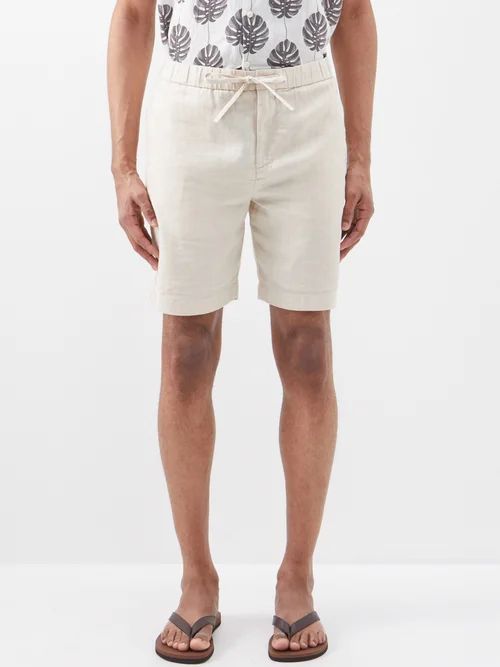 Felipe Drawstring-waist Linen-blend Shorts - Mens - Sand