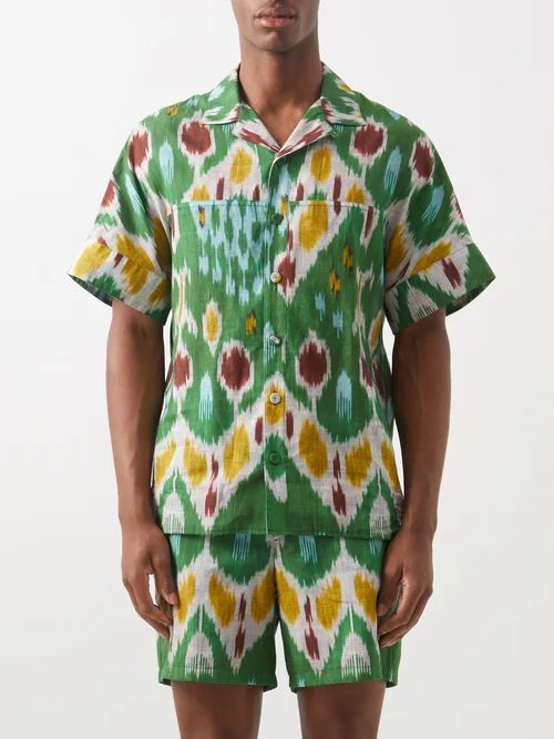 Philip Oversized Cotton-blend Shirt - Mens - Green Multi
