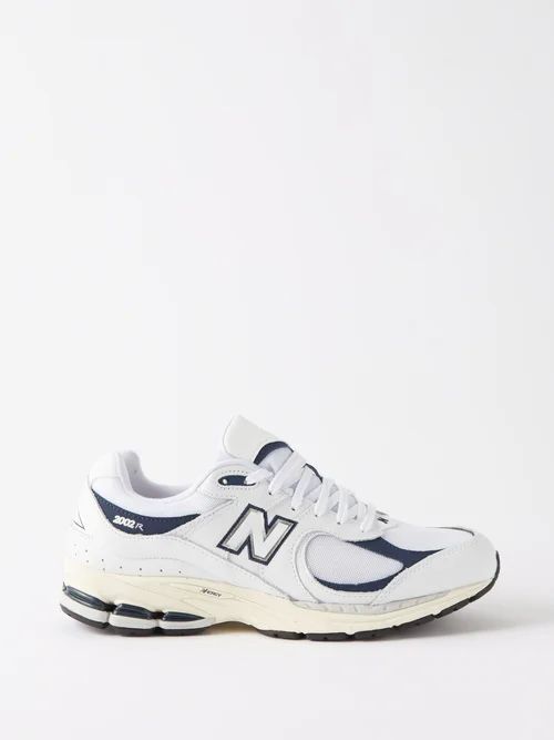 2002r Leather, Suede And Mesh Trainers - Mens - White Blue