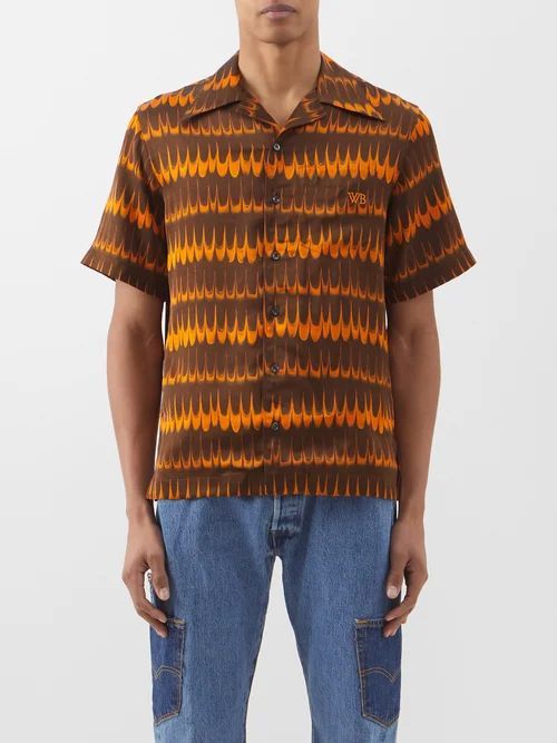 Rhythm Printed-twill Shirt - Mens - Brown Multi