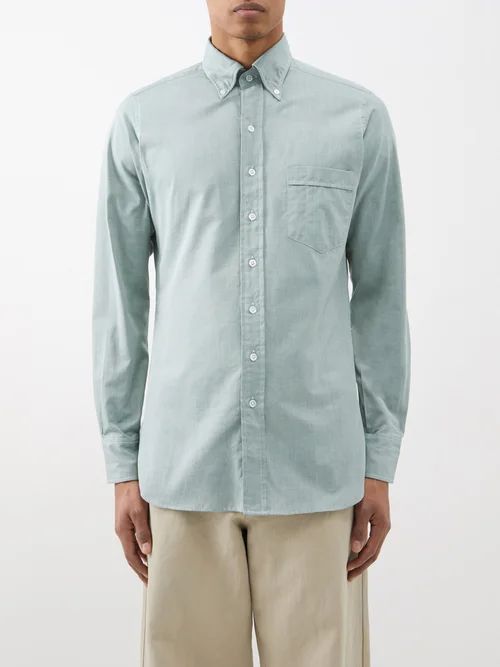 Pinpoint Cotton-oxford Shirt - Mens - Green