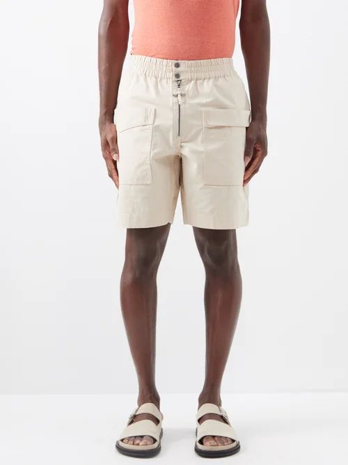 Tilan Patch-pocket Cotton Shorts - Mens - Cream