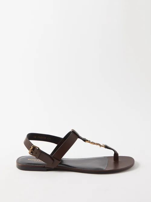 Cassandre Leather Sandals - Mens - Dark Brown