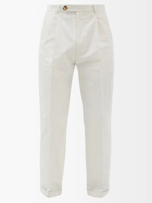 Duncan Twill Suit Trousers - Mens - Cream