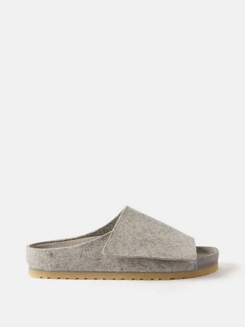 Los Feliz Wool-felt Sandals - Mens - Grey