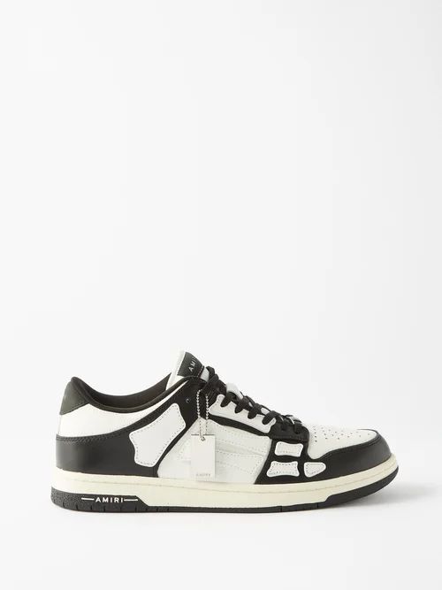 Skel Top Leather Trainers - Mens - Black White