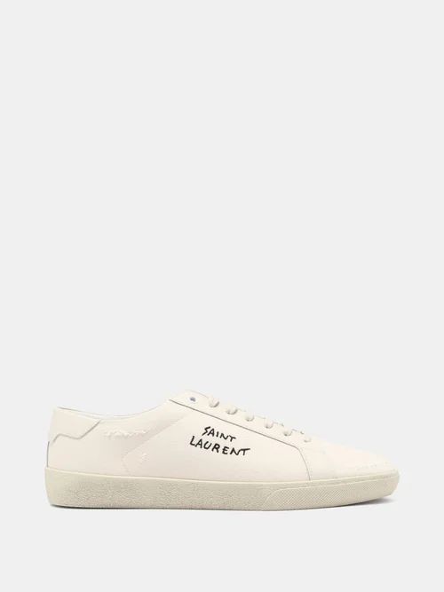 Sl06 Elba Logo-embroidered Canvas Trainers - Mens - Beige
