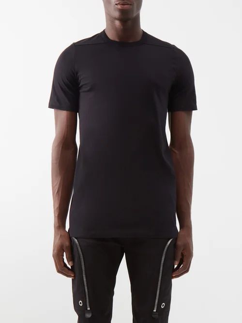 Level Panelled Cotton-jersey T-shirt - Mens - Black