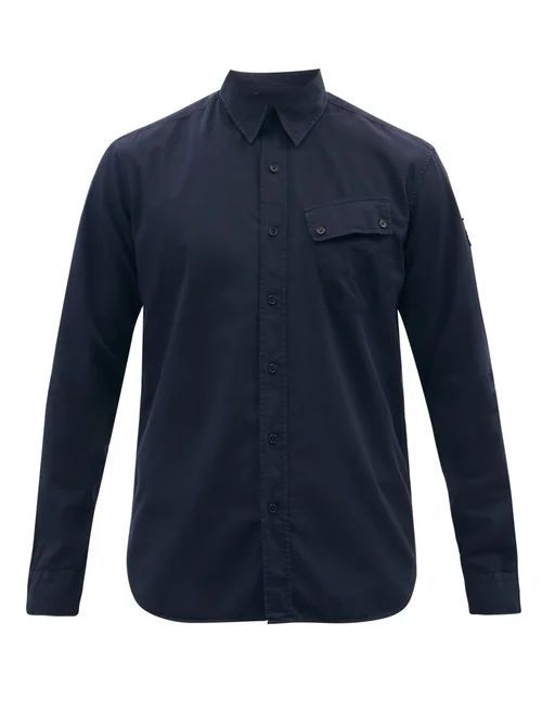 Pitch Patch-pocket Cotton-poplin Shirt - Mens - Navy