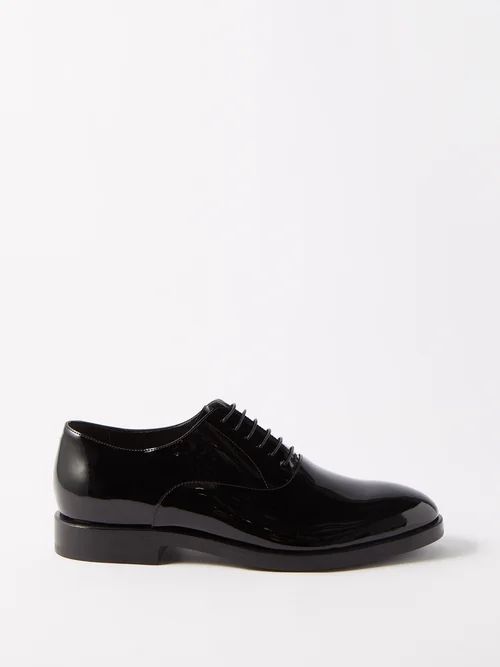 Patent-leather Derby Shoes - Mens - Black