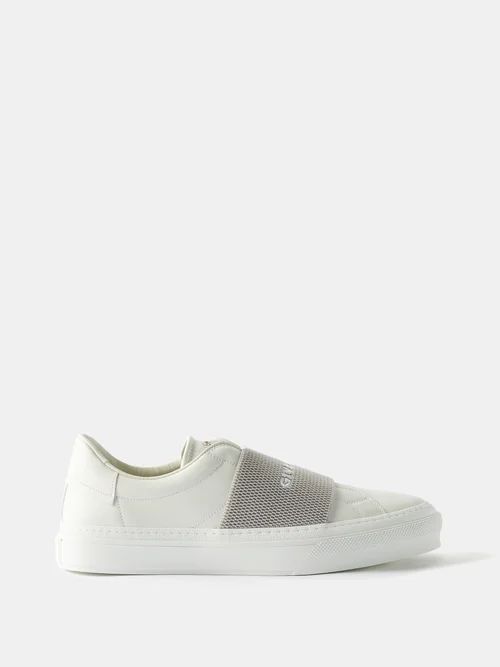 City Sport Leather Trainers - Mens - White Grey