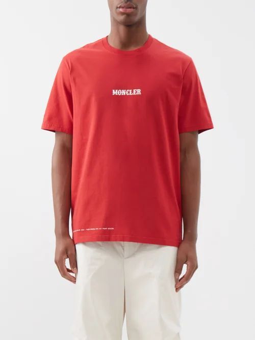 Logo-print Cotton-jersey T-shirt - Mens - Red