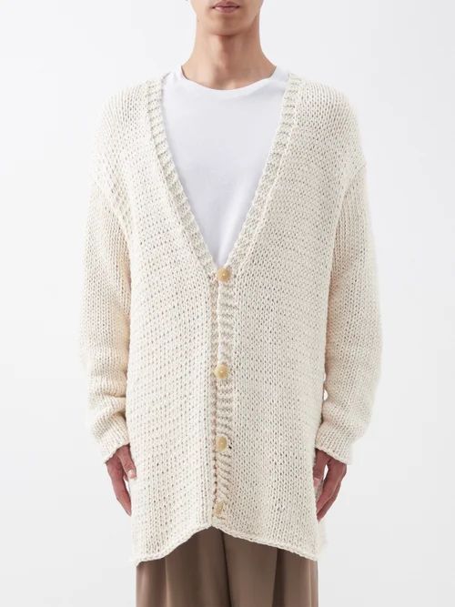 Zaydi Chunky-knit Longline Cardigan - Mens - Cream