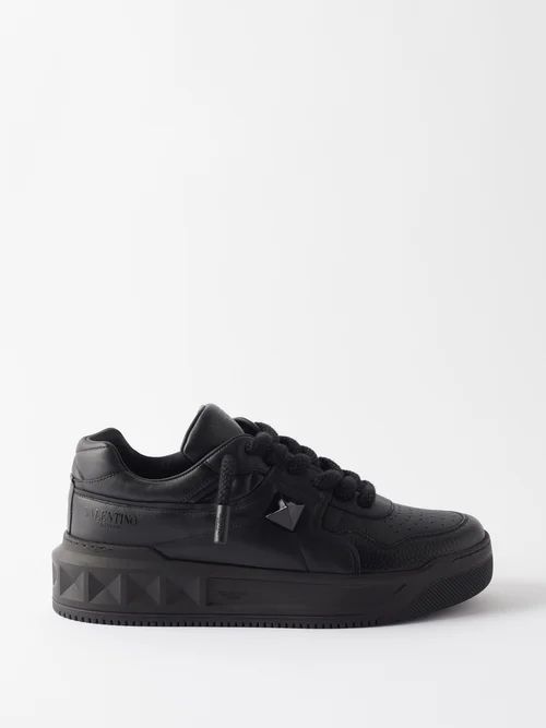 One Stud Xl Leather Trainers - Mens - Black