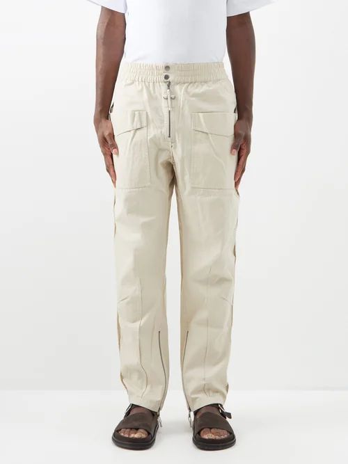 Tilseno Elasticated-waist Cotton Trousers - Mens - Cream