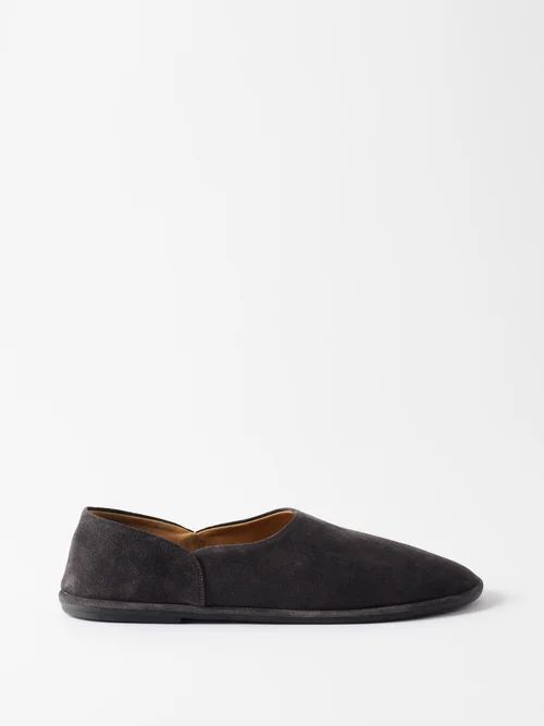 Canal Suede Slip-on Shoes - Mens - Dark Grey