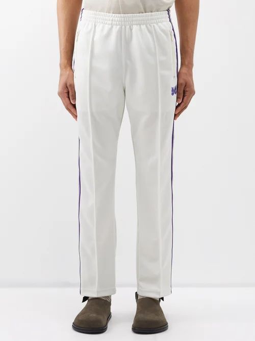 Butterfly-embroidered Jersey Track Pants - Mens - White