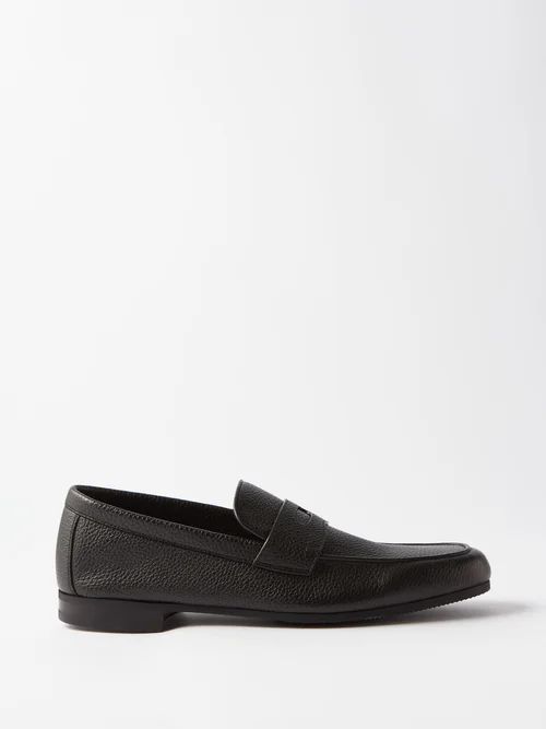 Thorne Penny-strap Leather Loafers - Mens - Black