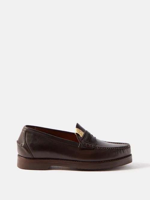 Fabro Leather Loafers - Mens - Dark Brown