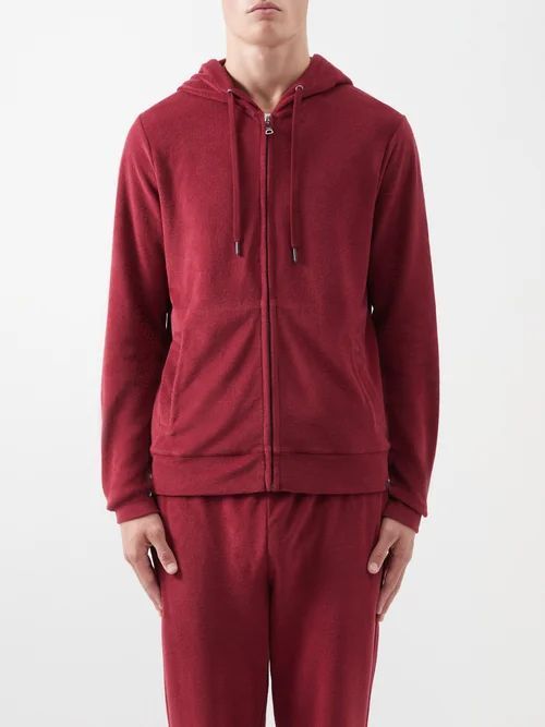 Isaac Cotton-terry Hoodie - Mens - Red