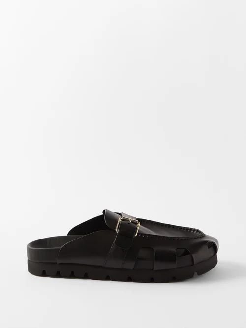 Dale Leather Sandals - Mens - Black
