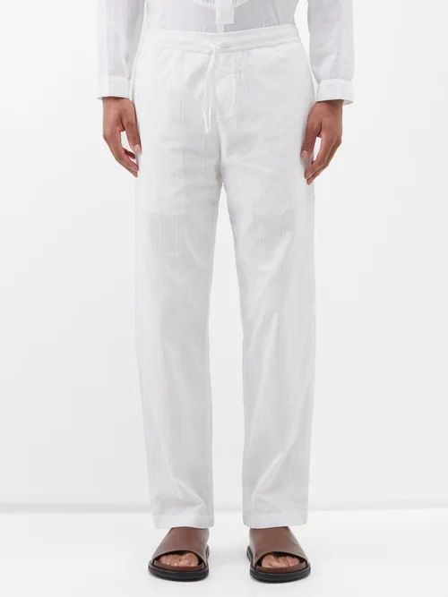 Malibu Drawstring-waist Cotton Trousers - Mens - White