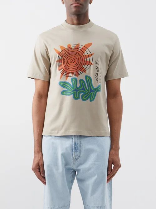 Soalheiro-print Cotton-jersey T-shirt - Mens - Beige Multi