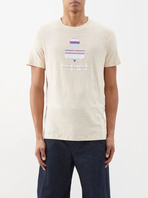 Karman Linen-jersey T-shirt - Mens - Beige Multi