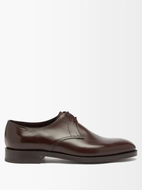 Haldon Leather Derby Shoes - Mens - Dark Brown