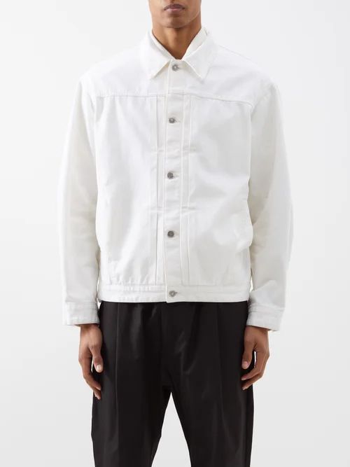 Layered-panel Denim Jacket - Mens - White