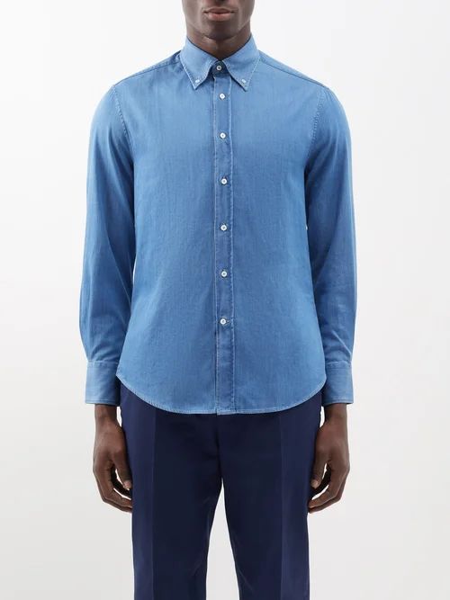 Denim Shirt - Mens - Blue