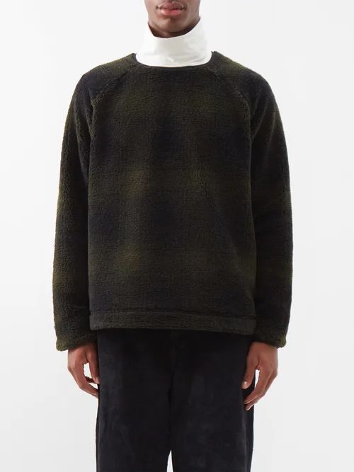 Deliverance Checked Fleece Sweatshirt - Mens - Khaki Multi