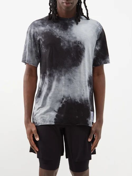 Cloudmerino Tie-dye Merino T-shirt - Mens - Black