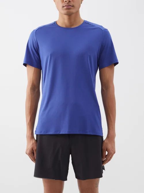 Fast And Free Recycled-fibre Jersey T-shirt - Mens - Blue