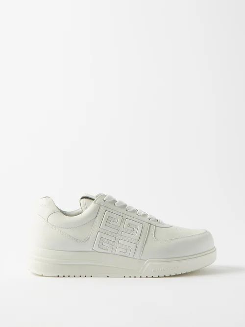 G4 Leather Trainers - Mens - White
