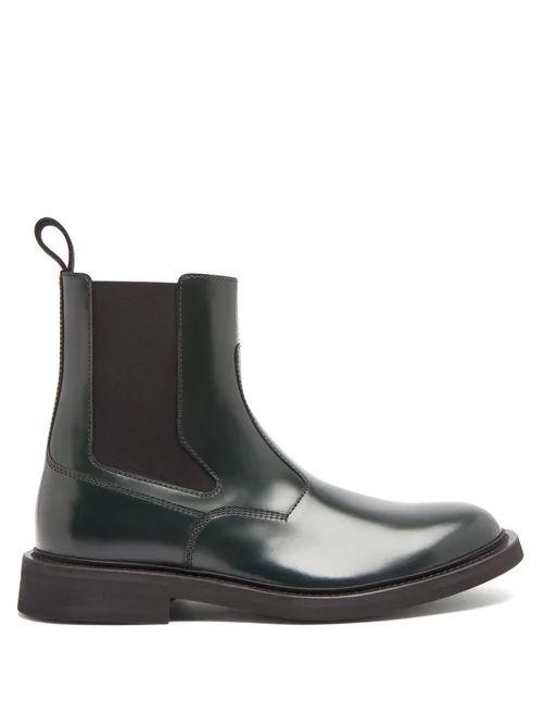 Panelled-leather Chelsea Boots - Mens - Green