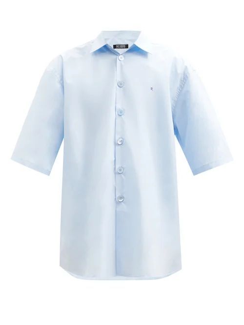 Teenage Dreams-embroidered Shirt - Mens - Blue
