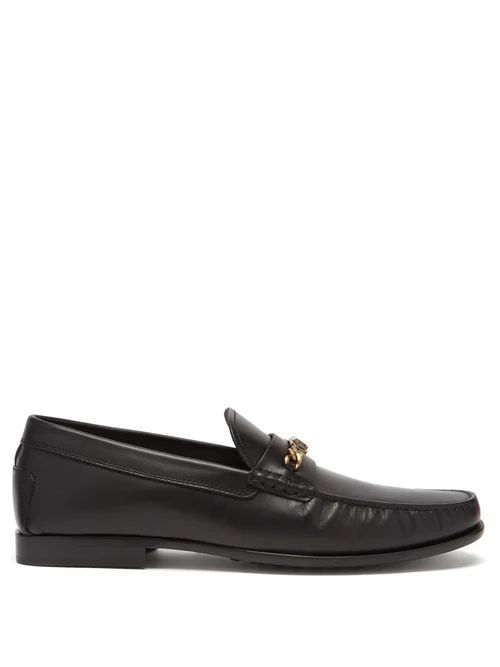 T-logo Leather Loafers - Mens - Black