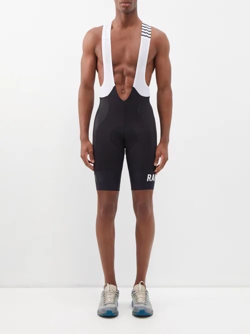 Pro Team Padded Cycling Bib Shorts - Mens - Black White