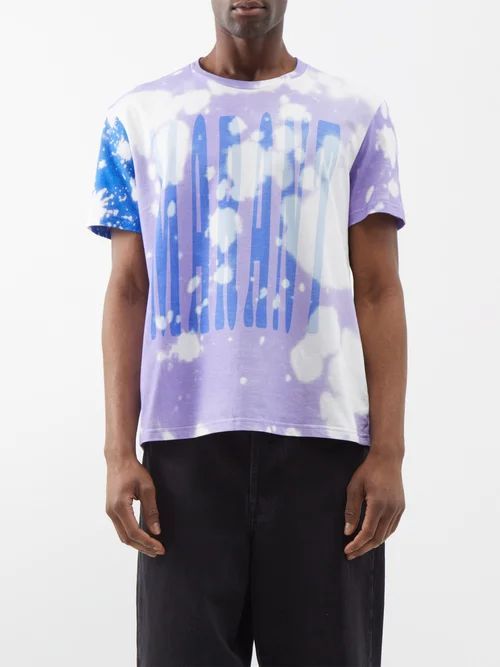 Honore Tie-dyed Cotton-jersey T-shirt - Mens - Purple Multi