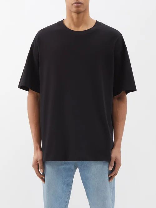 Nilson Oversized Organic-cotton Jersey T-shirt - Mens - Black