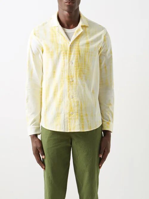 Paloma Tie-dye Organic-cotton Shirt - Mens - Yellow Multi