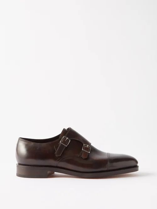 William Monk-strap Leather Shoes - Mens - Brown