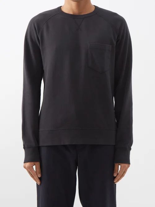 Chris Crew-neck Cotton-jersey Sweatshirt - Mens - Black