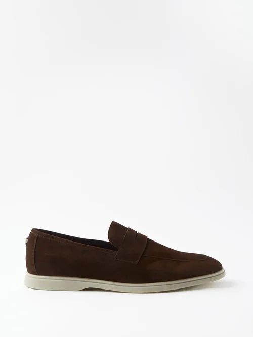 Gommé Suede Loafers - Mens - Brown
