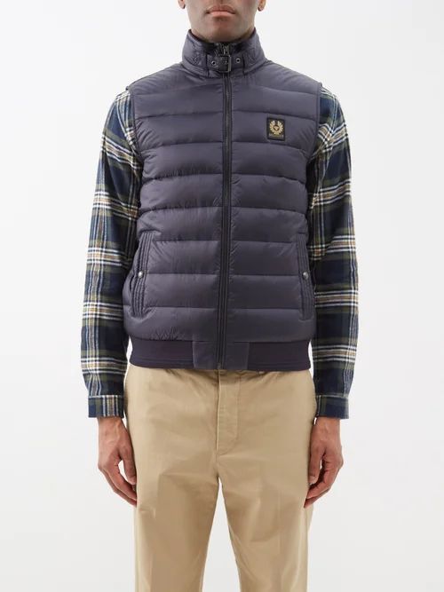 Circuit Quilted Down Gilet - Mens - Navy