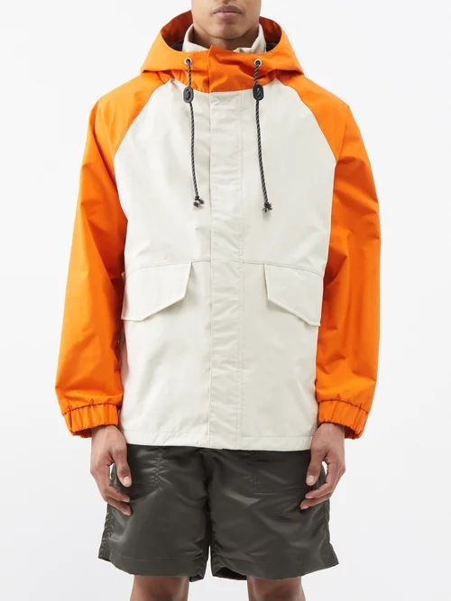 Colour-blocked Nylon-shell Hooded Parka - Mens - Orange Multi